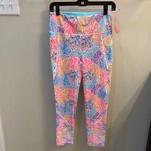 NWT Lilly Pulitzer Weekender High Rise Midi Leggings M Splashdance